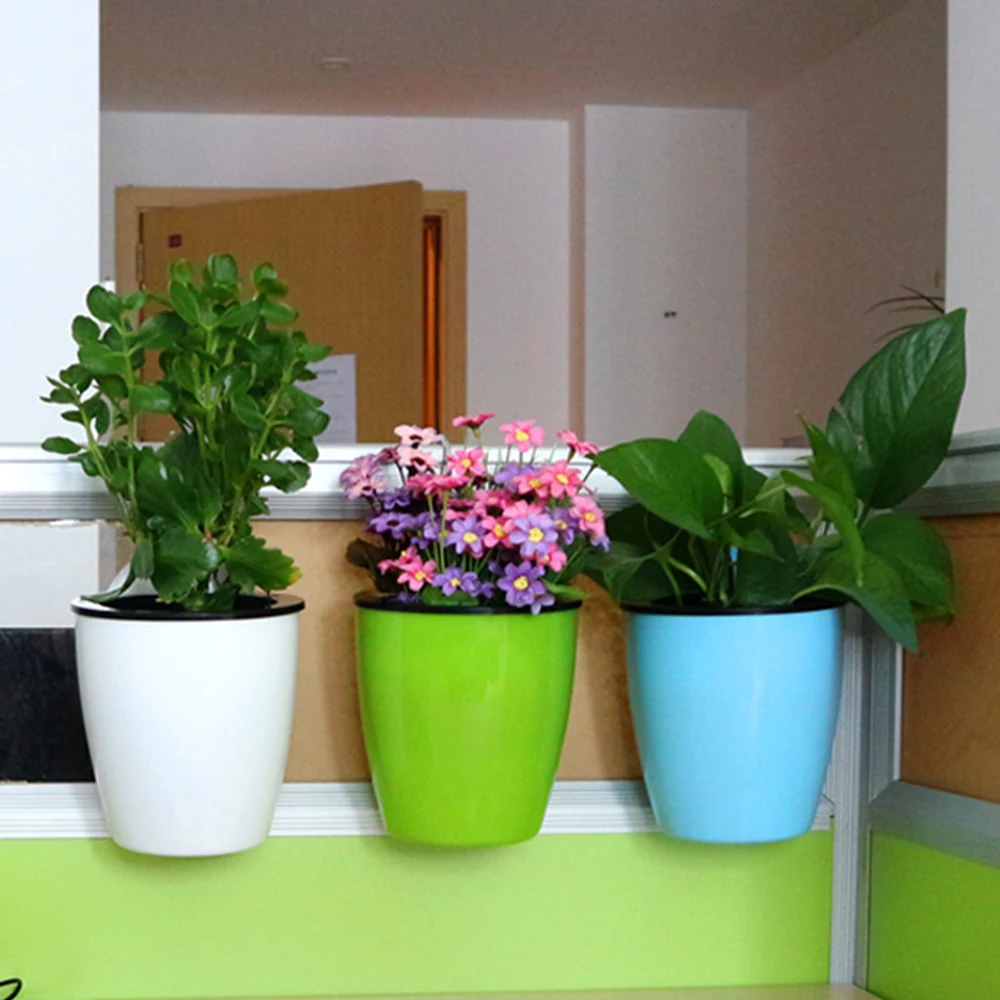 Самополивающийся цветочный горшок настенный пластмассовый Плантатор из смолы