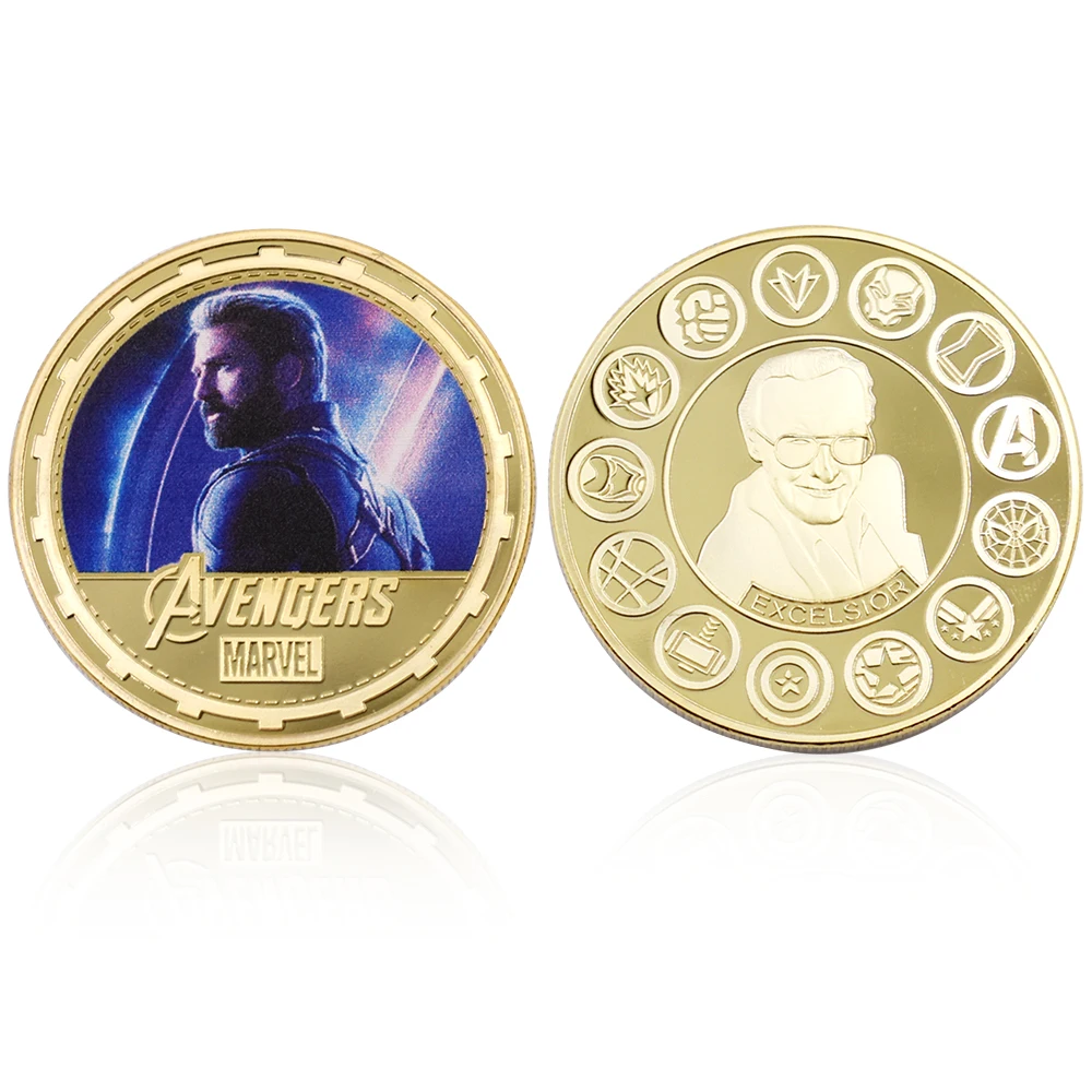 Коллекционные монеты 24K позолоченные металлические Мстители супер герой США
