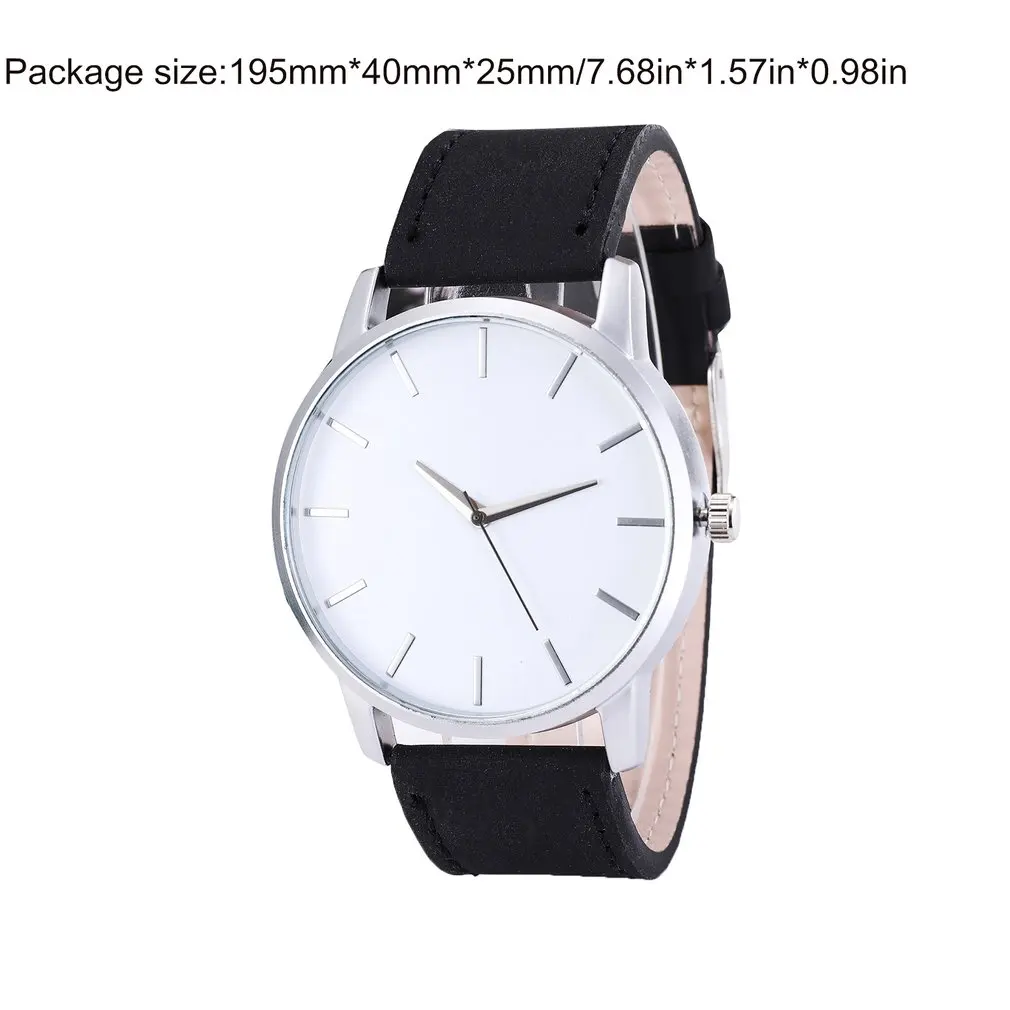 

No Calendar Matte Belt Men'S Watch Men'S Fashion Business Big Round Luxury Elegant Watch Leather Strap Quartz Sports Watch