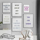 Белая пигментная художественная надпись будьте уверенны, любой текст, плакат на заказ, Картина на холсте, Современная Настенная картина для гостиной, домашний декор