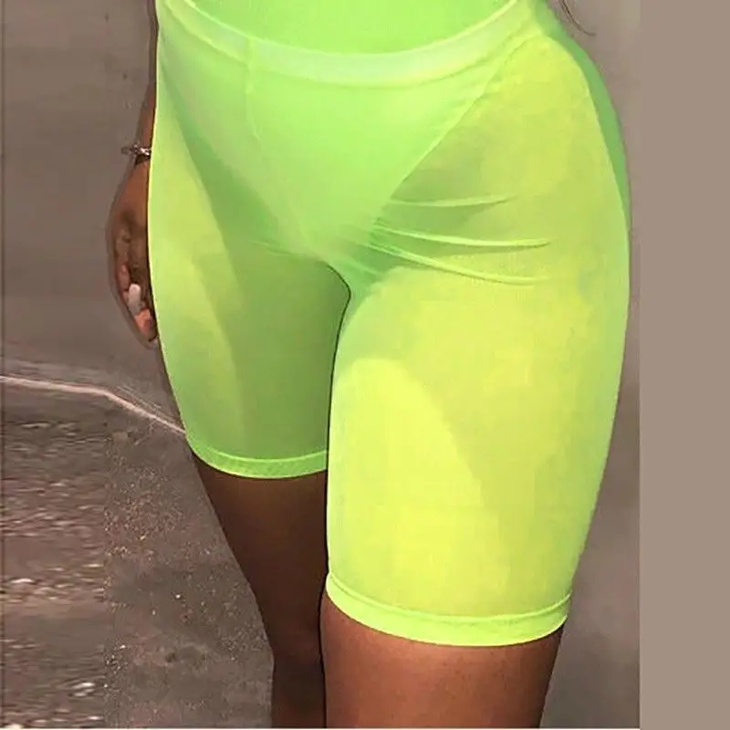 2020 Высокая талия горячие бикини шорты женские сексуальные пляжные сетчатые