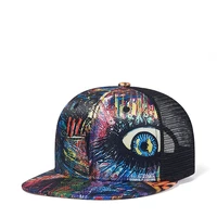graffiti pattern hip hop hat mesh cap personality abstract baseball caps