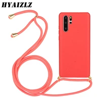 luxury wheat straw phone case for huawei p30 pro p30 lite with lanyard soft tpu shockproof back cover solid color funda