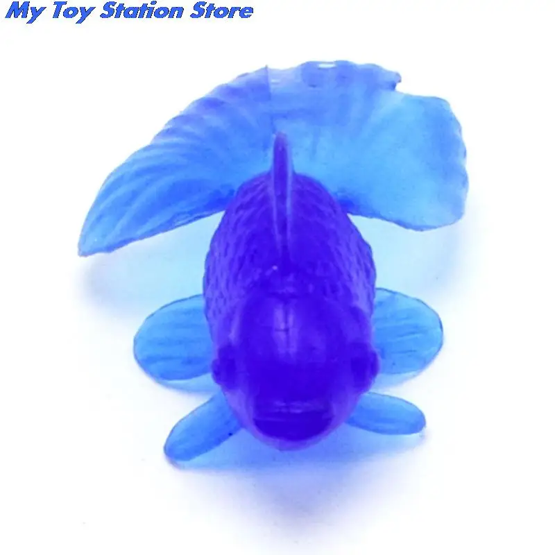 New 10 Pcs/Lot Small Plastic Simulation Goldfish Water Toy Soft Rubber Gold Fish Baby Bath Toys Fun Kids Swimming Beach - купить по