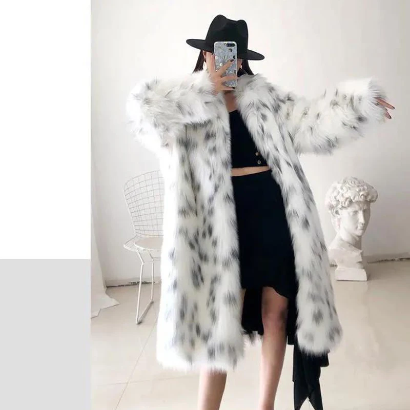 2021 Women's  Winter Thick Long Fur Overcoat  New Plush Coat Female Loose Faux Fox Fur High Quality Warmer Plush Jacket Coat