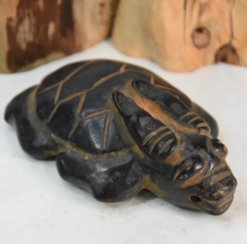 

Хуншань культура архаизмы черного листового железа метеорита черепаха для долголетия статуя
