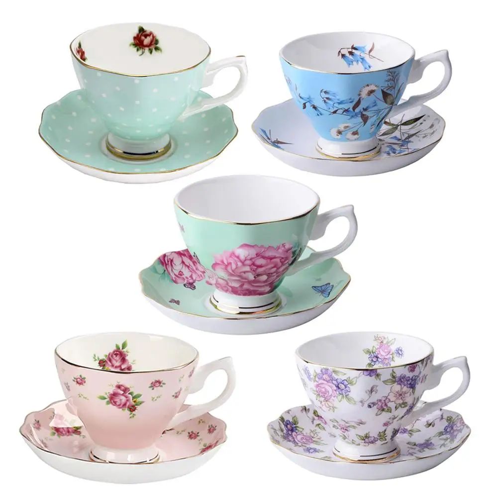 180 мл кофейная чашка с блюдцем и ложкой из тонкого костяного фарфора Забавный