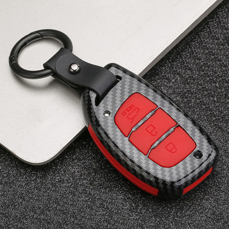 Чехол для автомобильного ключа защитный чехол из углеродного волокна Hyundai Creta Tucson