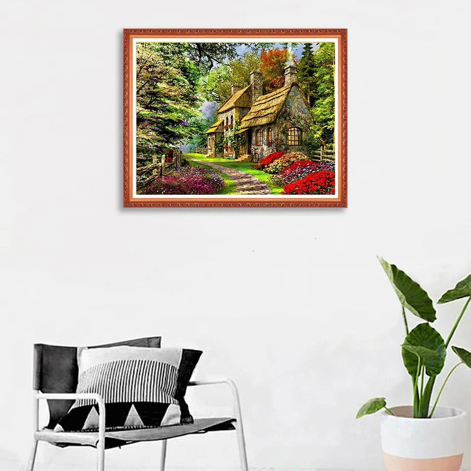 AZQSD DIY Краска по номерам полный набор масляная краска холст для дома 50x40 см