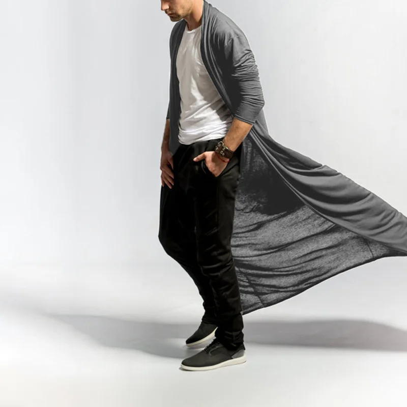 Популярный винтажный Тренч мужской осенний модный однотонный тонкий длинный