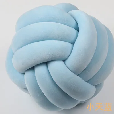 blue Мяч-клубок Подушка с наполнением/35 см круглые автомобильные декоративные подушки украшения для дома бант узел розетка декоративная подушка для дома внутри - Цвет: blue
