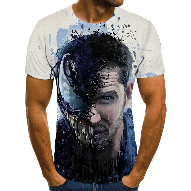 

New T-shirt Men's Latest Cartoon Venom Shirt 3D Printing T-shirt Men's Women's Casual Sports Fitness T-Shirt Top 2021