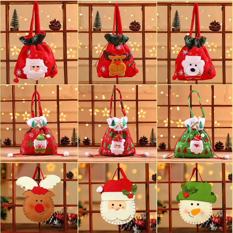 

Christmas Red Candy bag Gift Christmas Decorations Gift bag Christmas Tree Decor gift bag Creative Hi Applique 2022 New Year