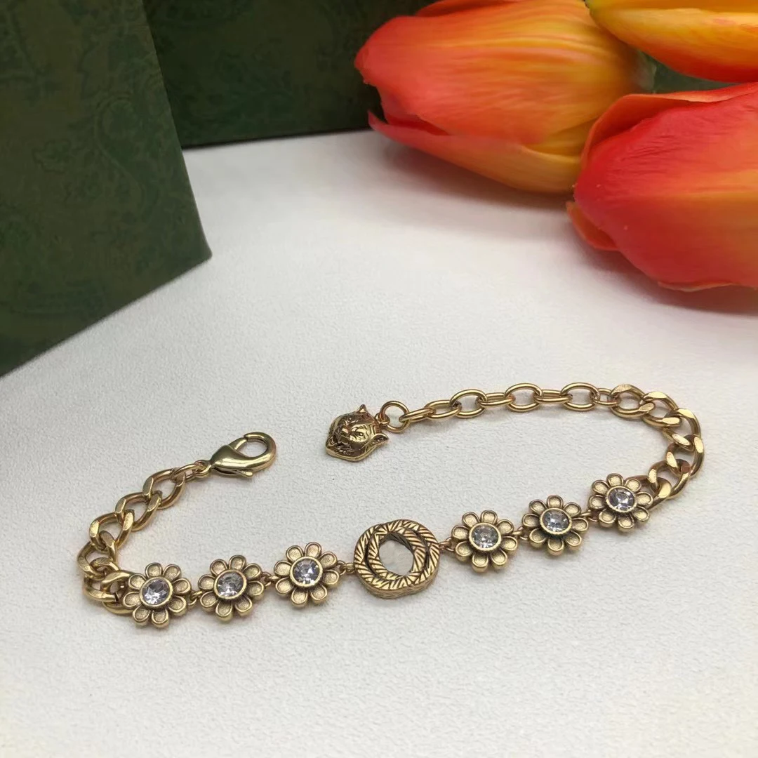 

2021 trend luxury brand retro S925 Sterling silver bracelet men silver bead bracelet women wrist bracelet letter