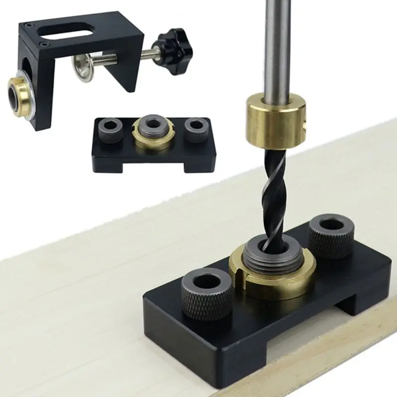 

L9BE 10pcs 3 in 1 Straight Hole Locator Drill Guide Woodworking Puncher Furniture Carpentry Tools