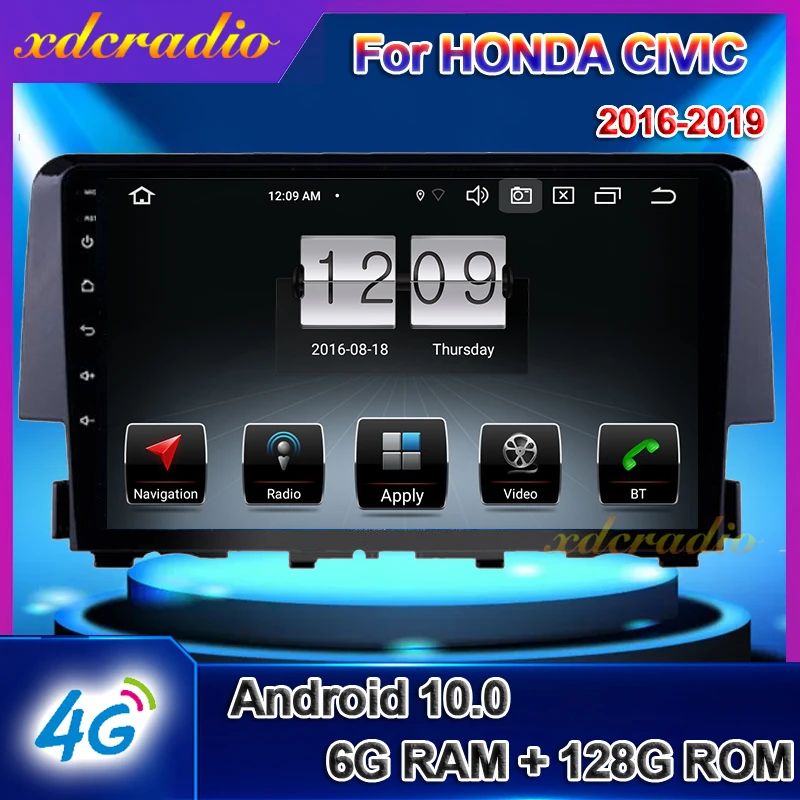 Автомагнитола Xdcradio 9 дюймов Android 10 для Honda Civic автомобильное радио автомобильный DVD