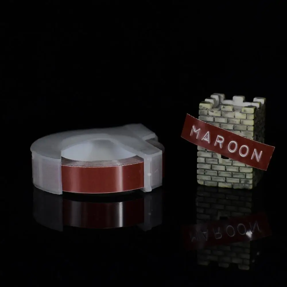 Maroon 1 рулон 6/9/12 мм 3D для тиснения, из ПВХ этикетки ленты совместимый с dymo 1610 1880 12965 ручной принтеры этикеток для Motex E101 этикетка производители - Цвет: Maroon