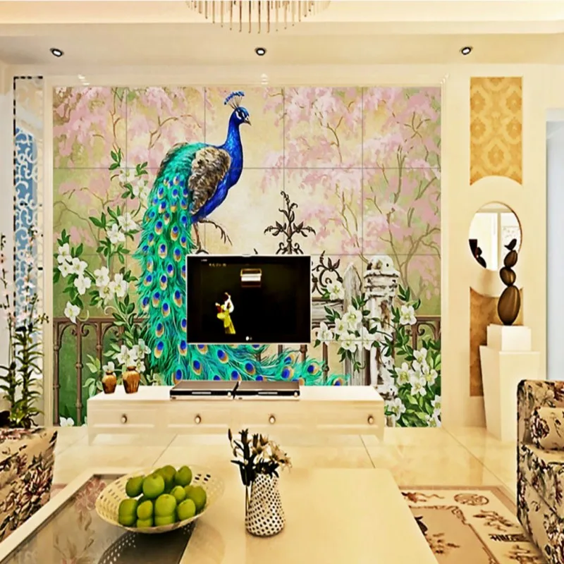 

Dropship Custom Photo Wallpaper Peacock European Oil Painting Wallpaper Living Room Restaurant Wallpaper TV Backdrop Wall Mural