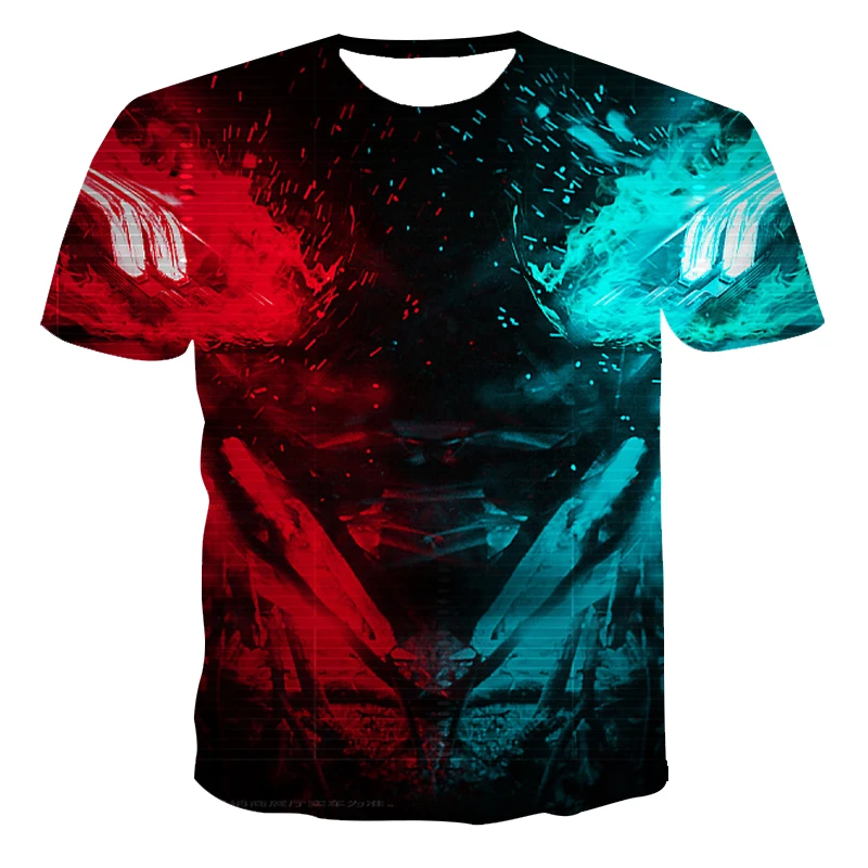 

New Round Neck T-shirt men's high-quality men's T-shirt short-sleeved Cool Animal 3D Printed Fashion Handsome men's T-shirt