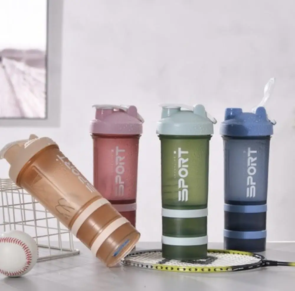 

Protein Powder Milkshake Plastic Cup Shaker Cup Fitness Drink Tumbler Water Bottle Drink Outdoor Sports 500Ml Spirit Bottle