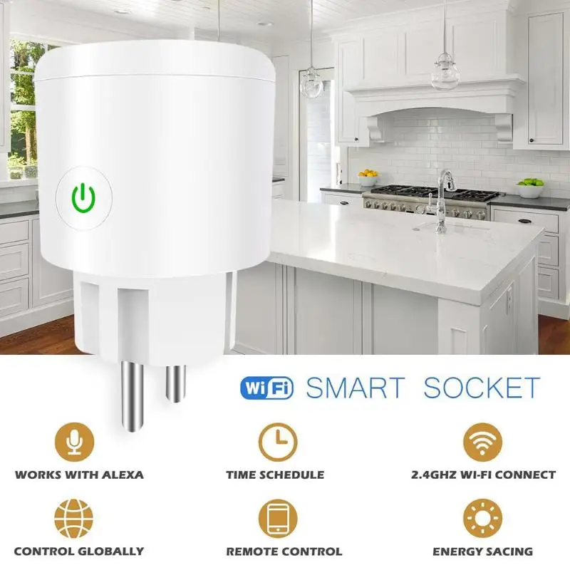 Smart Plug Wifi Smart Socket Tuya Smart Life App EU Plug Phone Timing Outlet Switch Remote Control Alexa Google Home Mini IFTTT