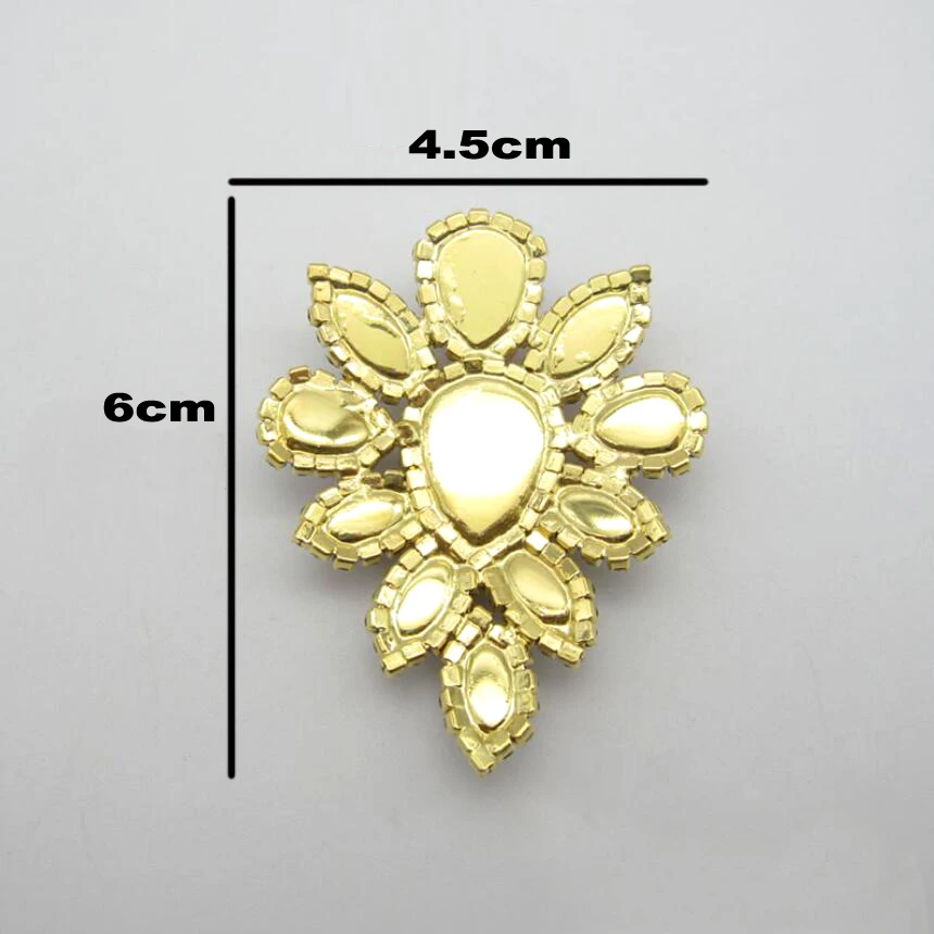 Стразы аппликация 4 5*5 8 см цветное стекло + смола Золотая основа пояс с