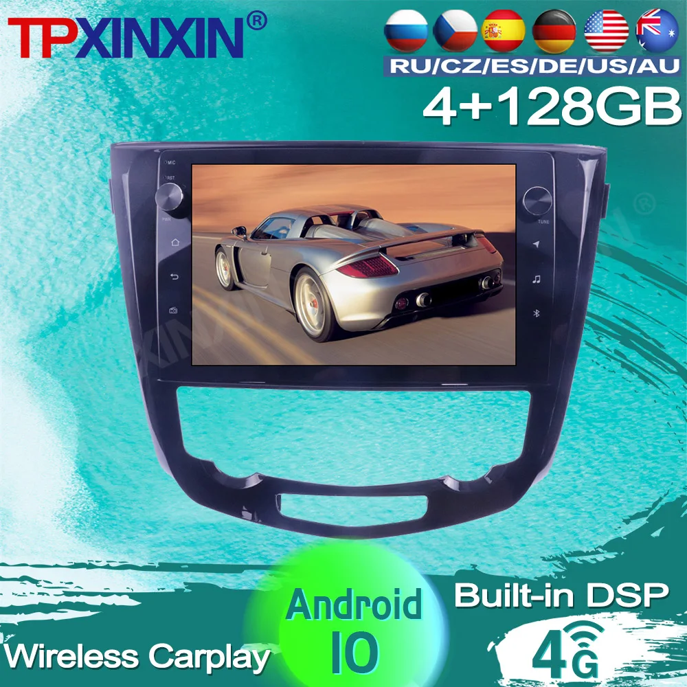 

128G For Nissan X-Trail Qashqai 2013 - 2017 Android 10 Car Stereo Radio video Multimedia player GPS Navigation AI Vioce Control