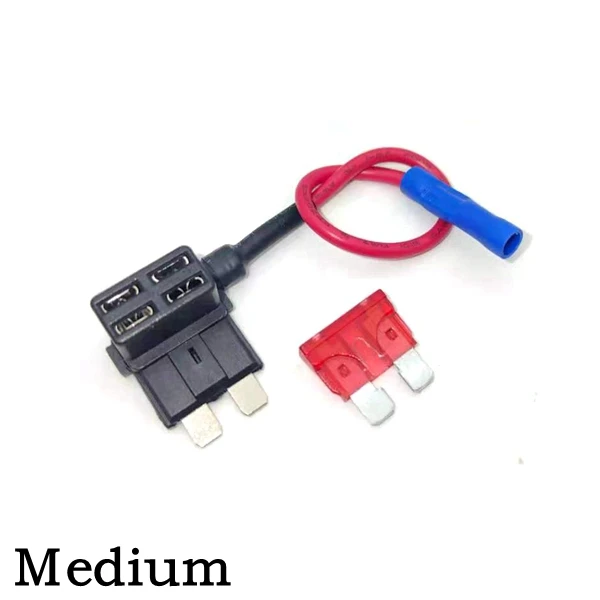 

Автомобильный мини-держатель предохранителя, 12 В, малого и среднего размера, адаптер для дополнительного монтажа с стандартным плоским предохранителем ATM 10 А, электрические приборы