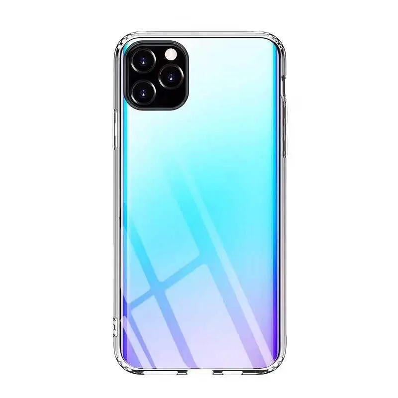 

Aurora color gradient phone case for iphone 11 PRO MAX Luxury tempered glass case for iphone 7 8 plus X XS XR XS MAX cover FUNDA