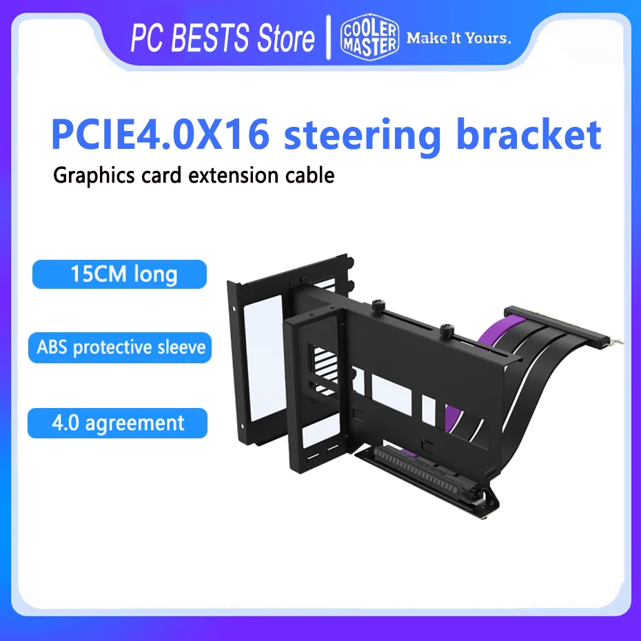 Master Graphics Card Steering Bracket Pci-e 3.0 4.0 X16 Gpu Bracket Extension Cable 300mm For Cm Vga Gpu Holder Kit