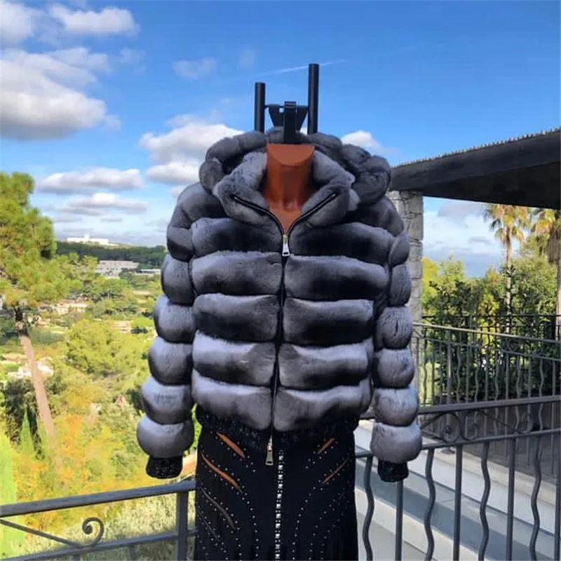 Short Real Rex Rabbit Fur Jacket Thick Warm Winter Fashion Woman Fur Overcoat Luxury New Whole Skin Genuine Rex Rabbit Fur Coats