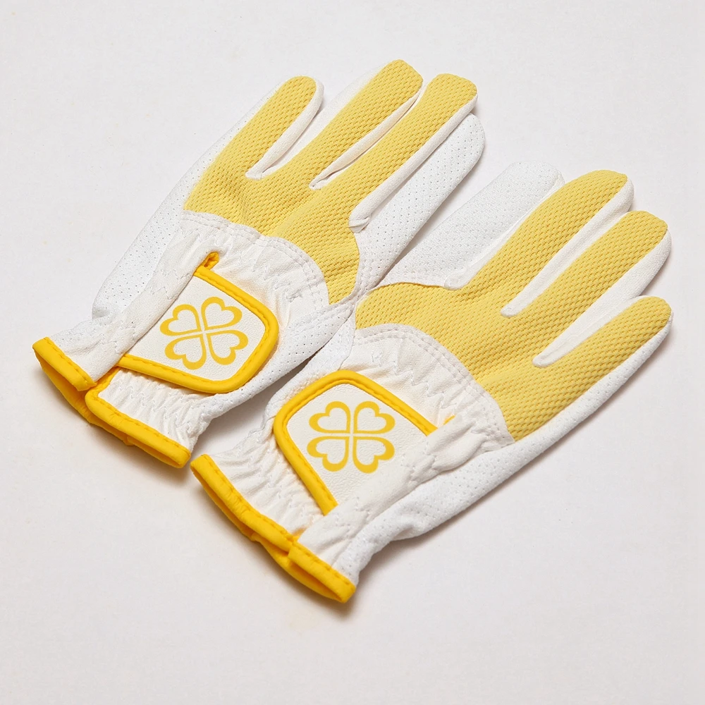 A Pair of Kid Golf Gloves Plam Janpanese PU Dorsum Punching Mesh Golf Glove