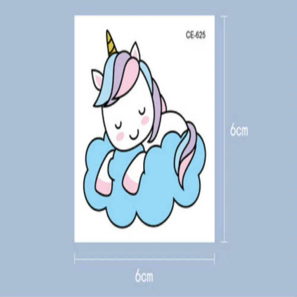 1 шт. Платье для девочек с рисунком тату Единорог Стикеры мануального татуажа
