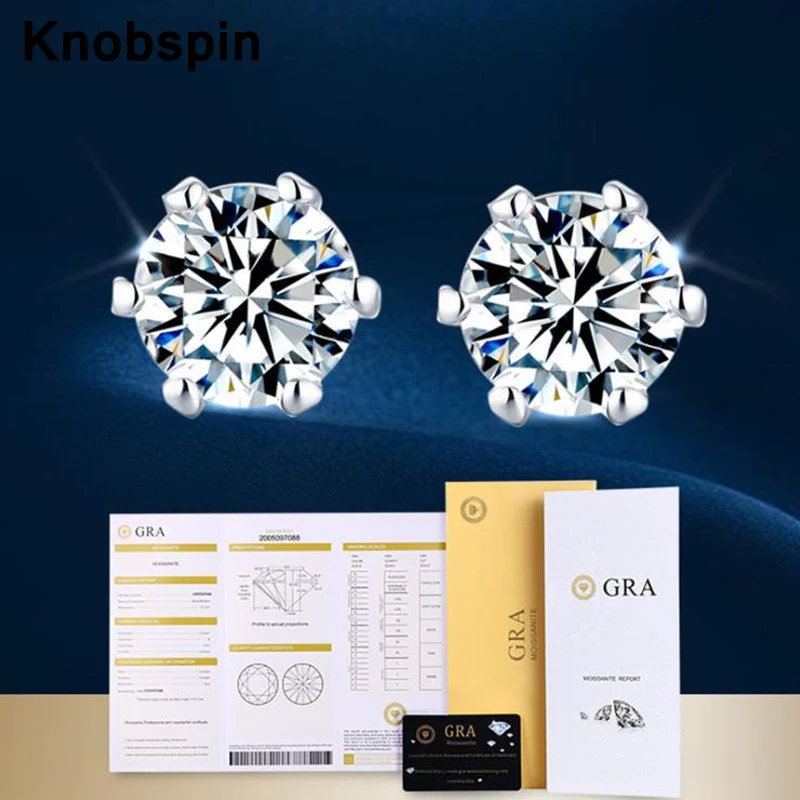 

Knobspin 1 карат, настоящее Moissanites Гра Сертификация 100% 925 стерлингового серебра серьги ожерелья для женщин, для свадьбы, хорошее ювелирное издели...