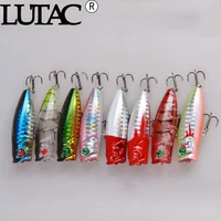 8 pcs mixed color lutac free shipping whosale popper top water floating fishing lures hard baits carp fishing bass bait