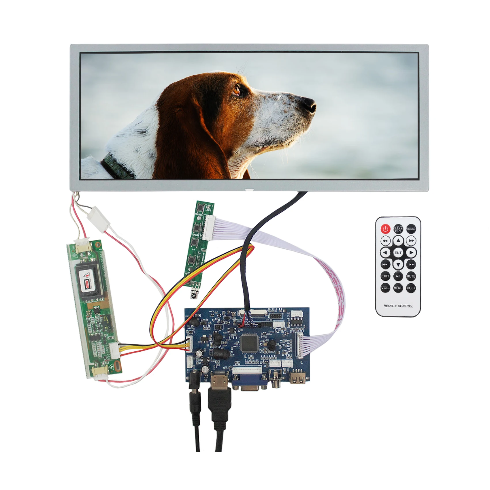 VSDISPLAY 12 3 дюймов 1280x480 LQ123K1LG03 ЖК-экран со стандартным интерфейсом DVI VGA