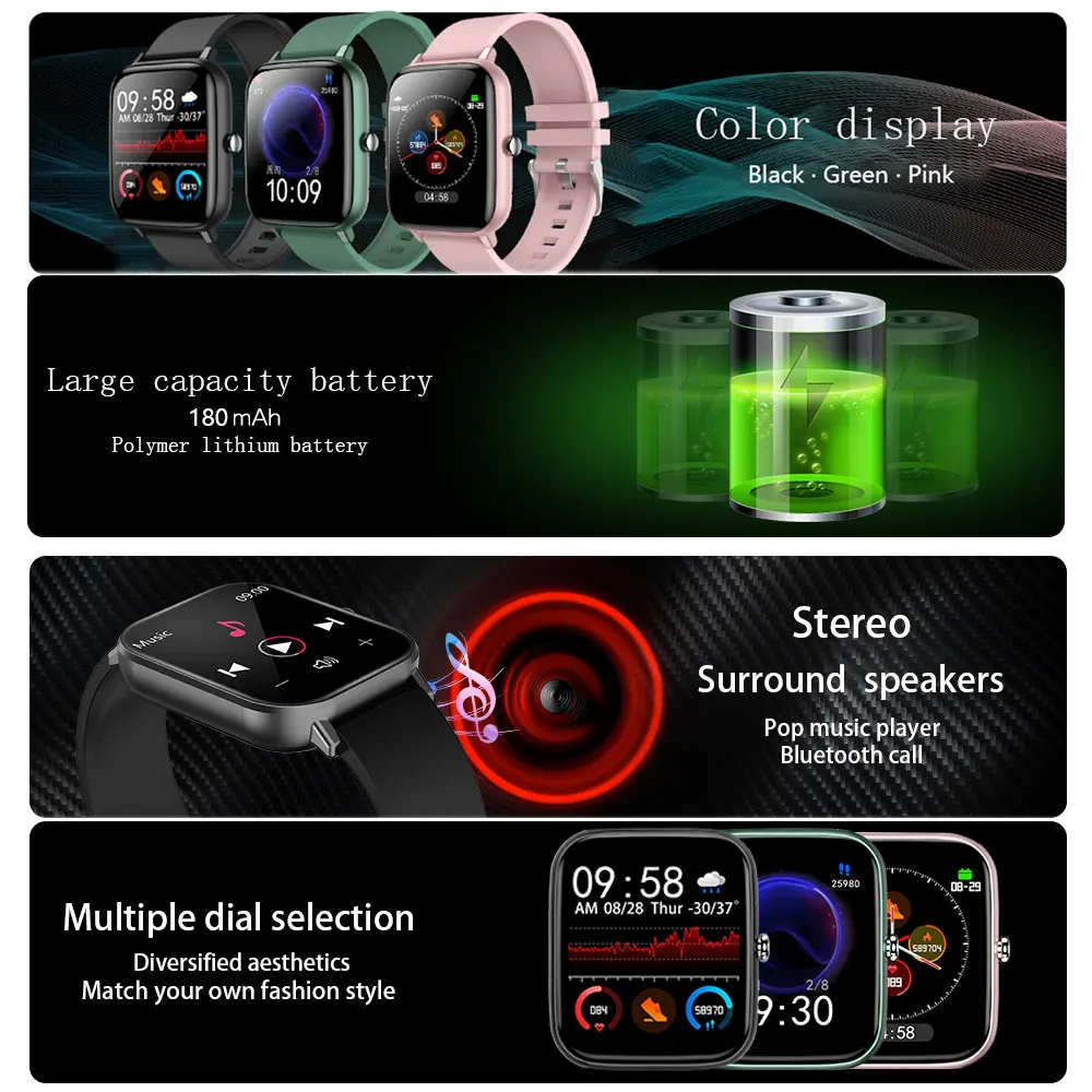 senbono smart watch men bluetooth call waterproof fitness tracker sports clock 1 54 inch women smartwatch pk p8 for ios android free global shipping