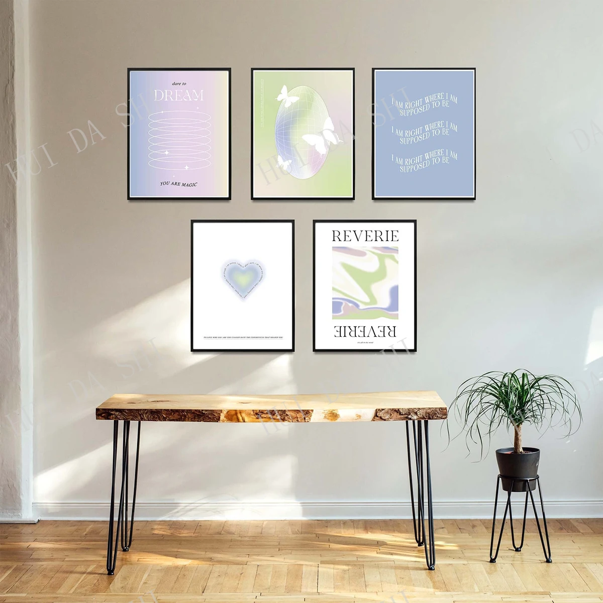 

Пастельный градиент Aura Print, самосовершенствованные принты, модное искусство в стиле общежития, Религиозное искусство на стену, градиентное ...