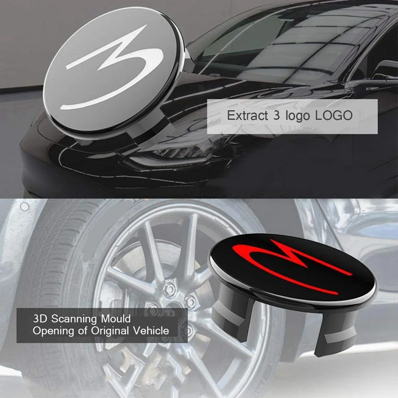 Для Tesla Model 3 центр ступицы колеса 4 упаковки крышки с логотипом модели обода