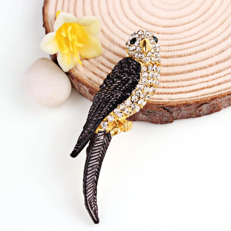 Изысканные броши Dalaful в виде попугая эмалированная Брошь Стразы птицы булавки