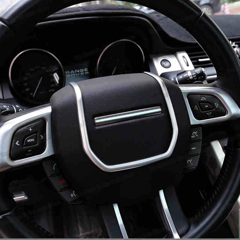 abs car steering wheel trims for range rover evoque 2011 2012 2013 2014 2015 2016 2017 2018 2019 accessories chrome auto styling |