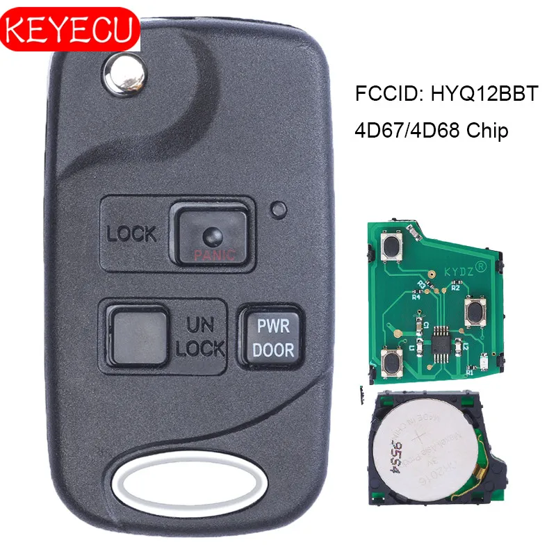 KEYECU складной пульт дистанционного управления брелок 3 кнопки для Lexus EX330 RX330 2004 2005
