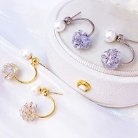 ydl new elegant simple luxury both wear earrings temperament zircon weddings engagement exquisite romantic for lady earrings