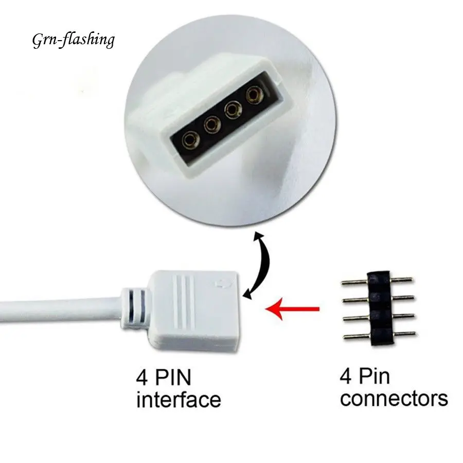 4 Pin RGB светодиодный разъем 1 на возраст 2 3 5 Порты кабеля DC гнездовой 4pin