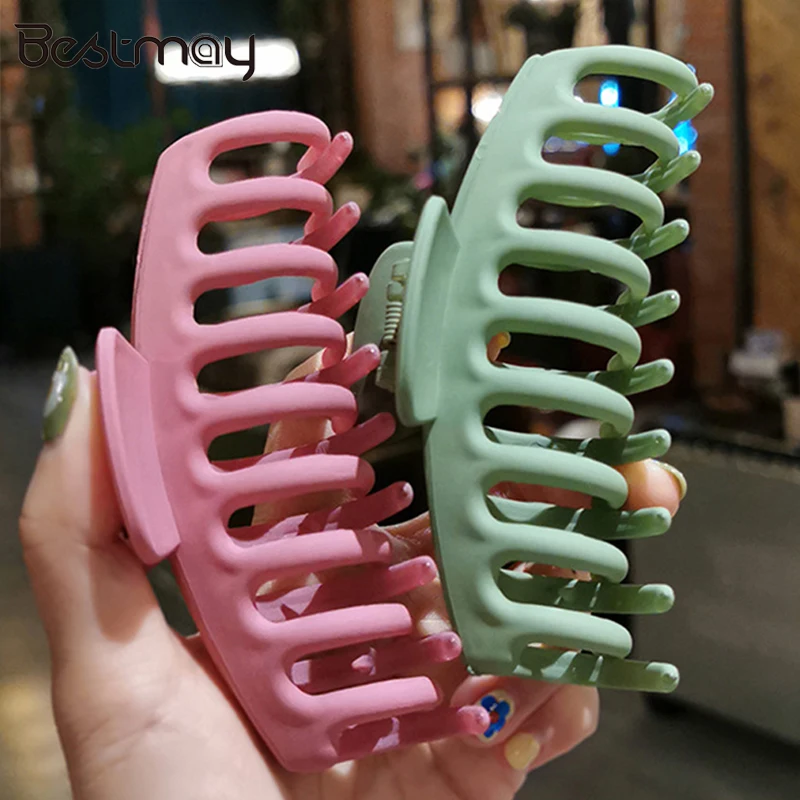 

Bestmay Solid Large Hair Claws Elegant Acrylic Hairpins Barrette Crab Hair Clips Headwear For Women Girls Hair Accessories Gift