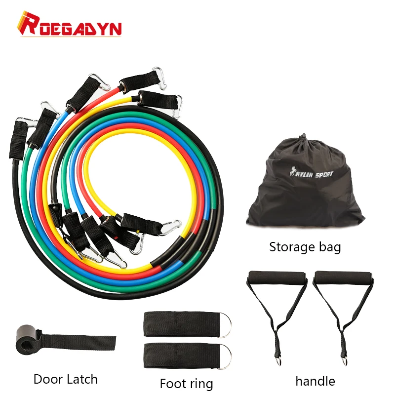 Набор эластичных эспандеров ROEGADYN 11 шт. мужские тренировочные Эспандеры для