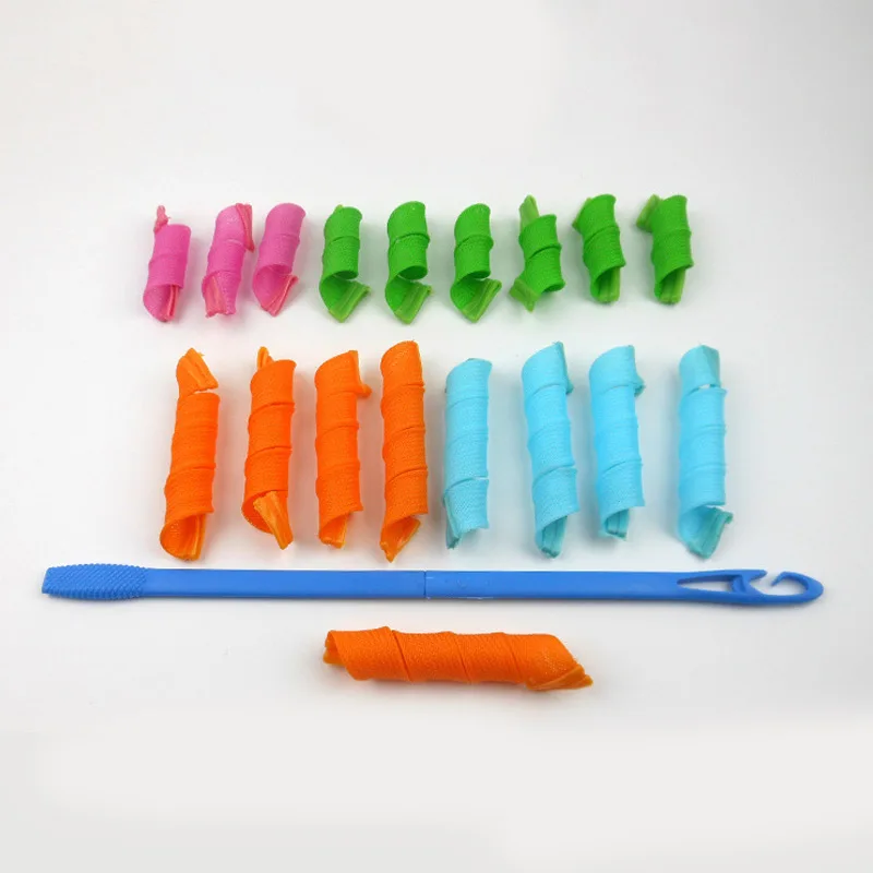 18 шт. щипцы для завивки волос из смолы волшебные бигуди портативные и 2 крючки