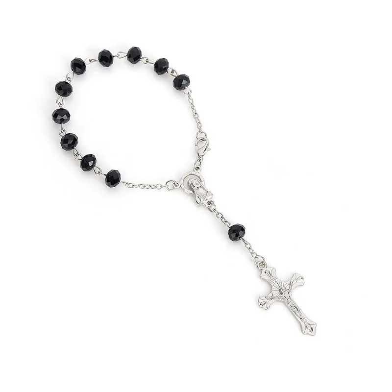 60 штук/мини католический Розарий 8 мм белый кристалл Розария браслет и бисера