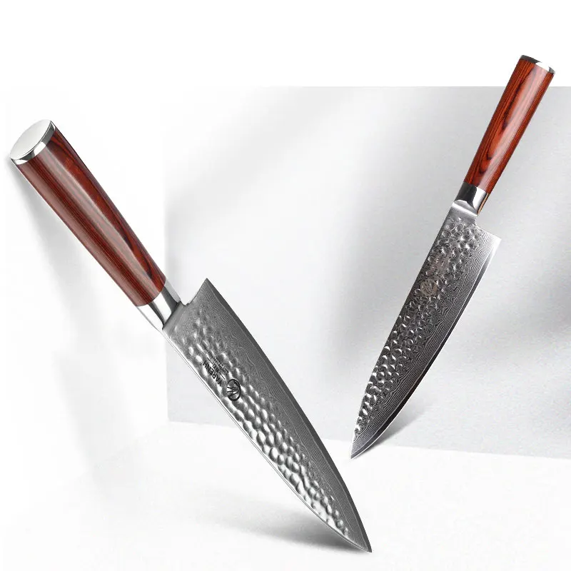 YARENH 3-6PCS Professional Chef Knife Set - Damascus Steel Kitchen Knives Sets Meat Vegetable Cooking Tools Pakkawood Handle | Дом и сад