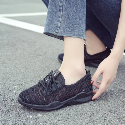 

Женские кроссовки; Модная дышащая обувь из вулканизированной сетки; Светильник на шнуровке; Женская обувь на плоской подошве